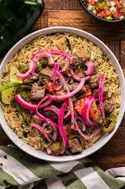 steak picado with pickled onions