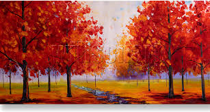 Autumn Landscape Oil Painting Textured
