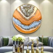 Resin Art Geode Round Wall Art Framed