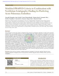 Evaluation Of Revised Criteria For Ventilation Perfusion