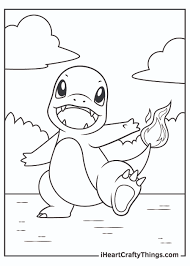 Charizard charmander charmeleon fire type flying type pokemon. Charmander Coloring Pages Updated 2021