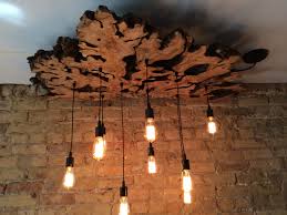 Hand Made Large Live Edge Olive Wood Chandelier With Edison Bulbs Rustic Contemporary Industrial By 7m Woodworking Custommade Com