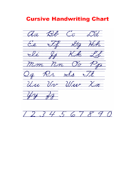 Cursive Handwriting Chart Free Download