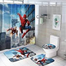 Spiderman 4pcs Bathroom Rugs Set Shower