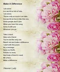 make a difference poem by heaven ludy