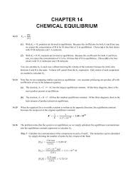 Chapter 14 Chemical Equilibrium Pageout