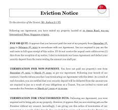 eviction notice letter in singapore