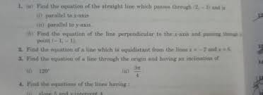 Find The Equation Of The Straight Line