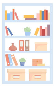 Bookcase Color Icon Wooden Shelves