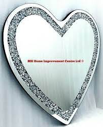 love heart shaped wall mirror sparkly