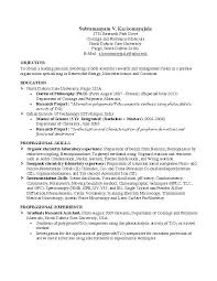 Sample Resume College Professor Position Job Samples Application