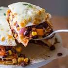 black bean and vegetable stack
