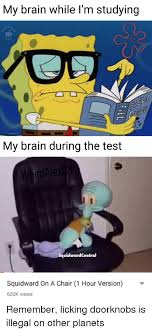Squidward on a chair meme: My Brain While L M Studying Ros My Brain During The Test Squidwardcentral Squidward On A Chair 1 Hour Version 620k Views Squidward Meme On Astrologymemes Com