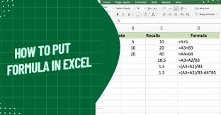 how to put formula in excel elevate