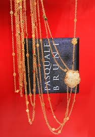 pasquale bruni bon ton 18k rose gold chagne diamonds scarf necklace w box