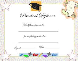 Preschool Graduation Certificate Template Preschool