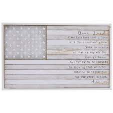 bless this land flag wood wall decor