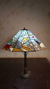 the lamp is stained glass stained