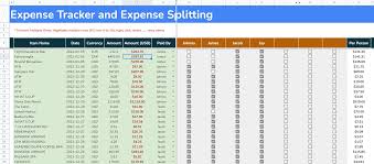 expense splitting spreadsheet