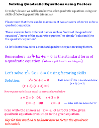 How To Solve Quadratic Equations Using