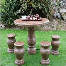 Red Stone Dining Tables Garden Red