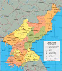 north korea map and satellite image