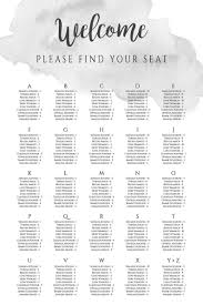 Alphabetical Seating Chart For Wedding Seating Chart