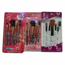 plastic makeup brush set 5 pcs