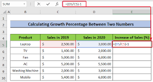 how to calculate growth percene with