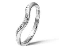 9ct White Gold Diamond Wishbone Eternity Ring Size P