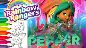 So download enjoy rainbow rangers rosie redd coloring pages and images in black white. Rainbow Rangers Minty Pepper Mintz Coloring Pages And Nursery Rhymes Beautiful Girl Flying Hero Youtube