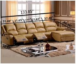 Power Recliner Leather Sofa With Chaise