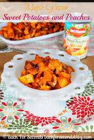 maple glazed sweet potatoes and peaches