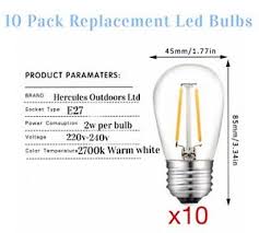 10 pack edison led light bulbs 2w s14