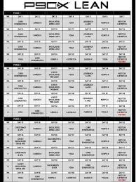 the p90x workout schedule clic