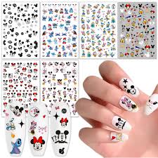 6 sheets cartoon nail art stickers cute