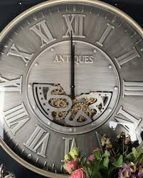 Wall Clock Large Round Moving Gold