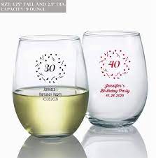 24 Personalized Stemless Wine Glasses