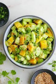 Lettuce Mango Cucumber Salad gambar png
