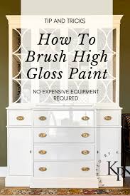 To paint your hutch {or any piece of furniture} so it will not chip, you are going to want to prime, paint, and seal the whole thing. Brushing High Gloss Oil Paint On Furniture Painted By Kayla Payne High Gloss Furniture High Gloss Paint Furniture Painting Techniques