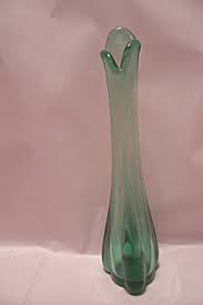 viking green art glass bud vase