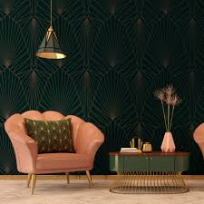 art deco with gold faux lines geometric