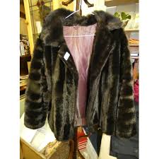 Vintage Brown Faux Fur Coat By Tissavel