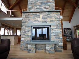 Modern Ledgestone Fireplace Features In