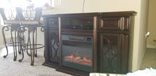 60 Walnut Electric Fireplace Console