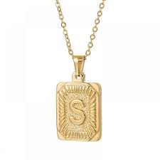 18k gold plated filled initials pendant