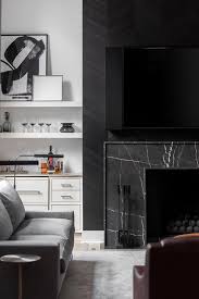 Cabinets To Black Marble Fireplace