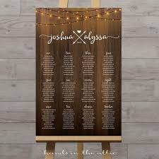 Table Assignment Board Wedding Reception Seating Chart Ideas Bridal Party Table Number Cards Fairy String Lights Poster Printable Digital
