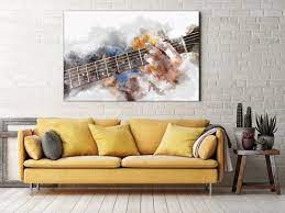 Guitar Wall Art Abstract Painting Of