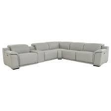 Leather Power Reclining Sectional
